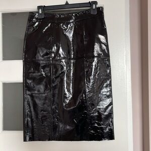 Walter Baker Lamb Leather Black Patent Molli Pencil Skirt NEW NWT Size 4